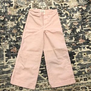 Emmet wide leg crop pant in light pink color